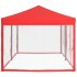 Carpa para fiestas plegable con paredes laterales rojo 3x6