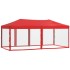 Carpa para fiestas plegable con paredes laterales rojo 3x6