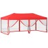 Carpa para fiestas plegable con paredes laterales rojo 3x6