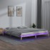 Estructura de cama con LED madera maciza 120x200