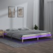 Estructura de cama con LED madera maciza 120x200 cm