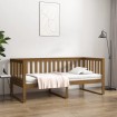 Sofá cama madera maciza de pino marrón miel 100x200 cm