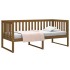 Sofá cama madera maciza de pino marrón miel 100x200