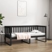 Sofá cama madera maciza de pino negro 90x200 cm