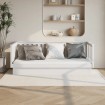 Sofá cama madera maciza de pino blanco 80x200 cm