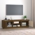 Mueble de TV madera maciza de pino marrón miel 140x35x40