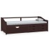 Sofá cama 3 plazas cajones pino macizo marrón oscuro 90x200