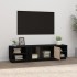 Mueble de TV madera maciza de pino negro 156x40x40