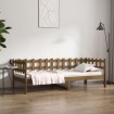 Sofá cama madera maciza de pino marrón miel 90x200 cm