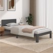 Estructura de cama madera maciza de pino gris 90x200 cm