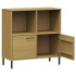 Librería patas de metal OSLO madera maciza marrón 90x35x90,5