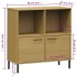 Librería patas de metal OSLO madera maciza marrón 90x35x90,5