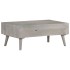 Mesa de centro madera maciza de mango rugosa gris 100x60x40