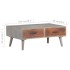 Mesa de centro madera maciza de mango rugosa gris 100x60x40