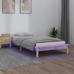 Estructura de cama con LED madera maciza 90x200 cm