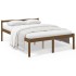 Cama personas mayores madera maciza pino marrón miel 140x200