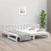 Sofá cama extraíble madera maciza de pino blanco 2x(90x190) cm