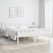 Estructura de cama madera maciza blanca 135x190 cm