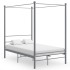 Estructura de cama con dosel metal gris 120x200