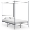 Estructura de cama con dosel metal gris 120x200 cm