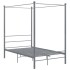 Estructura de cama con dosel metal gris 120x200