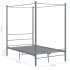 Estructura de cama con dosel metal gris 120x200