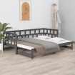 Sofá cama extraíble madera maciza de pino gris 2x(90x190) cm