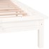 Estructura de cama con LED madera maciza blanca 180x200