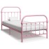 Estructura de cama metal rosa 100x200