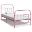 Estructura de cama metal rosa 100x200 cm