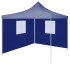 Carpa plegable profesional con 2 paredes acero azul 2x2