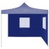 Carpa plegable profesional con 2 paredes acero azul 2x2