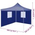 Carpa plegable profesional con 2 paredes acero azul 2x2