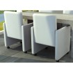 Sillas de comedor 2 unidades cuero sintético blanco