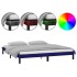 Estructura de cama con LED madera maciza negro 140x190