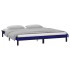 Estructura de cama con LED madera maciza negro 140x190