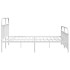 Estructura cama metal con cabecero y estribo blanco 200x200