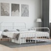 Estructura cama metal con cabecero y estribo blanco 160x200 cm