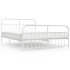 Estructura cama metal con cabecero y estribo blanco 160x200