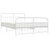 Estructura cama metal con cabecero y estribo blanco 160x200