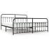 Estructura de cama cabecero y estribo metal negro 200x200