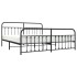 Estructura de cama cabecero y estribo metal negro 200x200