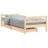 Estructura de cama infantil con cajones madera pino 90x190