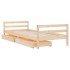 Estructura de cama infantil con cajones madera pino 90x190