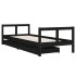 Estructura de cama niños con cajones madera pino negro