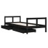 Estructura de cama niños con cajones madera pino negro