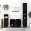 Juego de muebles de baño 3 pzas madera contrachapada negro