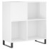 Mueble discos madera contrachapada blanco brillo 84,5x38x89