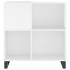 Mueble discos madera contrachapada blanco brillo 84,5x38x89