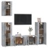 Set de muebles de TV 5 pzas madera contrachapada gris